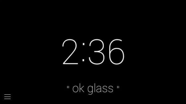 Снимок экрана Google Glass