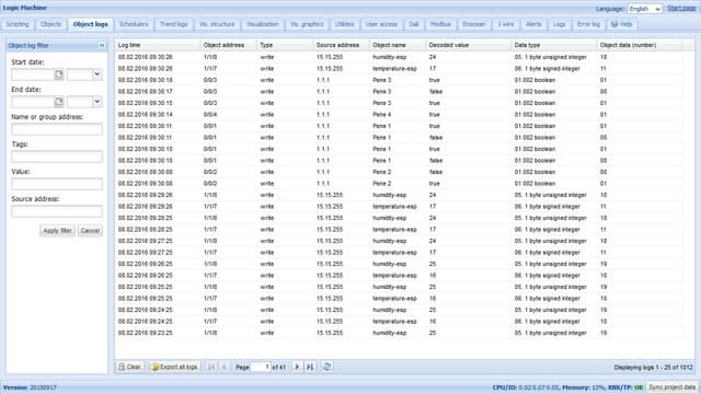 веб-интерфейс Evika LogicMachine веб-интерфейс Evika LogicMachine
