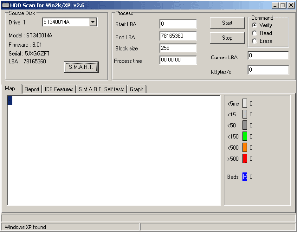Интерфейс HDDScan