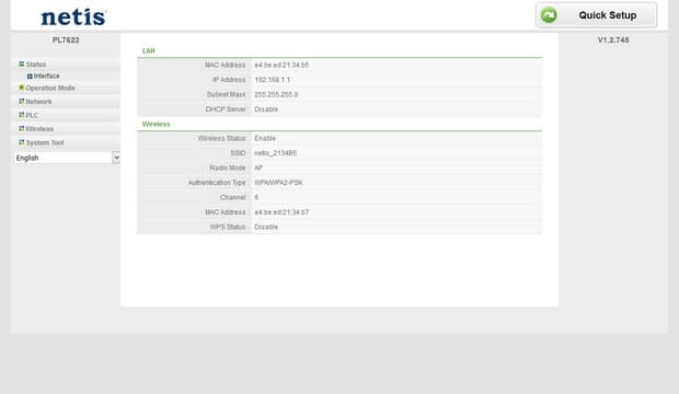 Настройка Netis PL7622 Настройка Netis PL7622