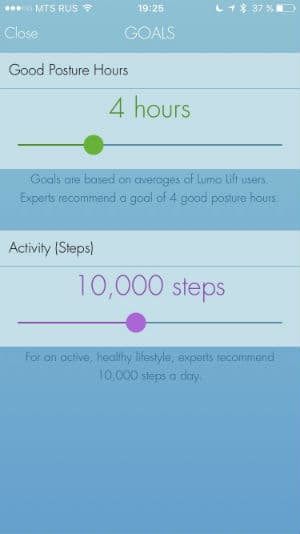 Скриншот приложения Lumo Lift Скриншот приложения Lumo Lift