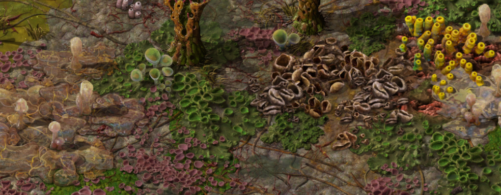 Авторы Factorio показали новую планету Глеба, вдохновлённую мхом, лишайником и водорослями